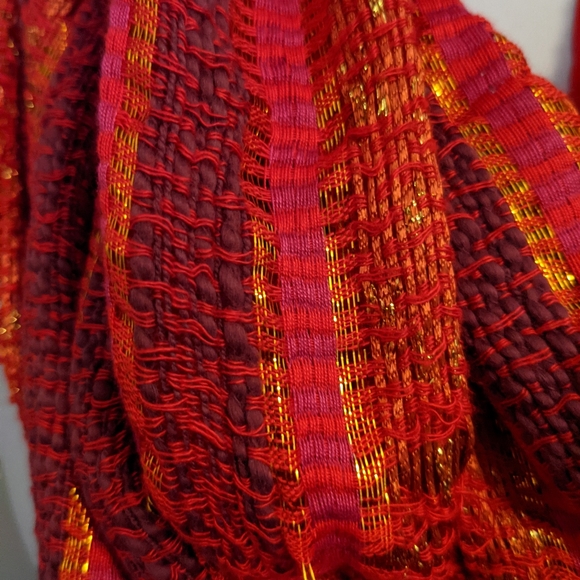NWOT Infinity Scarf 20"W x 36"L Red/Gold/Purple/Pink Made in India - Picture 4 of 5